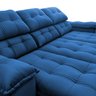 Sofá Retrátil Reclinável Atenas 2,30m Suede Velut Azul Marinho C/ Molas no Assento - King House - 9