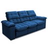Sofá Retrátil Reclinável Atenas 2,30m Suede Velut Azul Marinho C/ Molas no Assento - King House - 8
