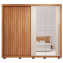 Ver imagem 3 de Guarda-roupa Casal Ripado com Espelhos 2 Portas e 4 Gavetas Suburban Gold Espresso Móveis