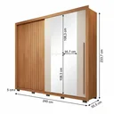 Ver imagem 4 de Guarda-Roupa Casal Ripado 2 Portas 4 Gavetas com Espelho Suburban Yescasa Freijo e Off White