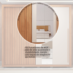 Guarda-roupa Casal Ripado com Espelhos 2 Portas e 4 Gavetas Suburban Gold Espresso Móveis - 9