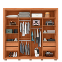 Ver imagem 5 de Guarda-roupa Casal Ripado com Espelhos 2 Portas e 4 Gavetas Suburban Gold Espresso Móveis