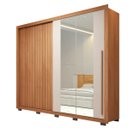 Ver imagem 3 de Guarda-Roupa Casal Ripado 2 Portas 4 Gavetas com Espelho Suburban Yescasa Freijo e Off White
