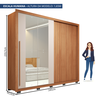 Guarda-roupa Casal Ripado com Espelhos 2 Portas e 4 Gavetas Suburban Gold Espresso Móveis - 5