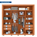 Ver mais imagens de Guarda-roupa Casal Ripado com Espelhos 2 Portas e 4 Gavetas Suburban Gold Espresso Móveis