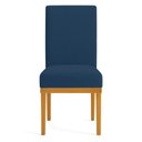 Ver imagem 4 de Kit 4 Cadeiras de Jantar Brisa Veludo Base de Madeira - Pallazio Cor:Azul Marinho