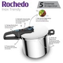 Ver imagem 5 de Panela de Pressão Inox de Indução Trendy 8 Litros Rochedo