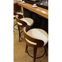 Ver imagem 6 de Kit 4 Banquetas para Cozinha Altas Giratórias Madeira Roma Rivatti Branco