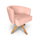 Ver imagem 1 de Poltrona Decorativa Leila em Veludo Base de Madeira MQ Decor - Rose Veludo