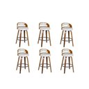 Ver imagem 1 de Kit 6 Banquetas para Cozinha Altas Giratórias Madeira Roma Rivatti Branco