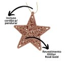 Ver imagem 4 de Kit 3 Estrelas Tridimensional Glitter Arabesco Natal Rosê Gold 9cm - Magizi