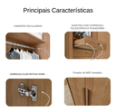 Ver imagem 4 de Modulado Casal 8 Portas 100%MDF Cumaru - Novo Horizonte