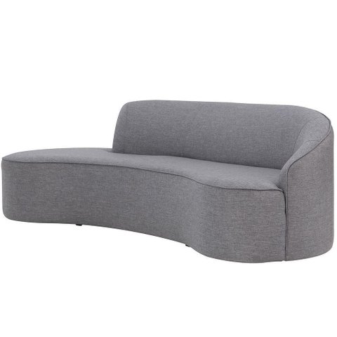 Sofá Curvo 02 Lugares 150cm Braço Esquerdo Eron Linho Cinza Mesclado - Nexta Casa