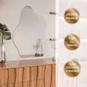 Ver imagem 3 de Espelho Orgânico Nuvem Sala Quarto Banheiro 60x45 Grande Lapidado com Suporte Maquiagem Penteadeira