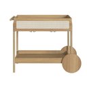 Ver imagem 3 de Carrinho Bar 1 Gaveta 112cm com Porta Taças Palhinha Pé Madeira Oslo