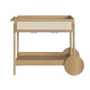 Ver imagem 3 de Carrinho Bar 1 Gaveta 112cm com Porta Taças Palhinha Pé Madeira Oslo Bege/Hanover