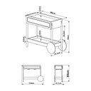 Ver imagem 4 de Carrinho Bar 1 Gaveta 112cm com Porta Taças Palhinha Pé Madeira Oslo Bege/Hanover