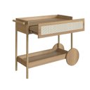 Ver imagem 6 de Carrinho Bar 1 Gaveta 112cm com Porta Taças Palhinha Pé Madeira Oslo