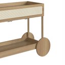 Ver mais imagens de Carrinho Bar 1 Gaveta 112cm com Porta Taças Palhinha Pé Madeira Oslo Bege/Hanover
