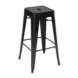 Banqueta Tolix Iron Aço Carbono Industrial - Preto - 4