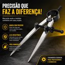 Ver imagem 1 de Compasso Profissional Aco Ponta Reta 8 Polegadas Medidor Mecanico 200mm Desenho Artistico Estudos In