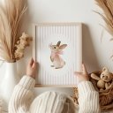 Ver imagem 4 de Kit 2 Quadros Decorativos Infantil Coelhinho Dos Sonhos Quarto Bebê Menina NO1