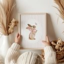 Ver imagem 3 de Kit 2 Quadros Decorativos Infantil Coelhinho Dos Sonhos Quarto Bebê Menina NO1