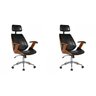 Kit 2 Cadeiras de Escritório Presidente Giratória com Apoia Cabeça Office Lisboa - 1