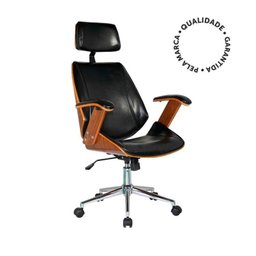 Kit 2 Cadeiras de Escritório Presidente Giratória com Apoia Cabeça Office Lisboa - 9