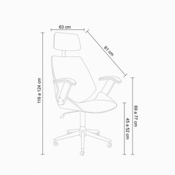 Kit 2 Cadeiras de Escritório Presidente Giratória com Apoia Cabeça Office Lisboa - 4