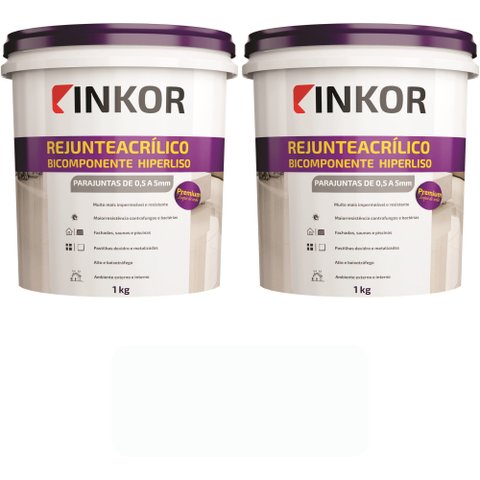 Kit 2 Rejuntes Acrilico Flexivel Premium 1kg Inkor Alaska