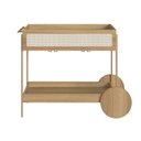 Ver imagem 3 de Carrinho Bar 1 Gaveta 110cm com Porta Taças Palhinha Pé Metal Oslo