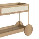 Ver mais imagens de Carrinho Bar 1 Gaveta 110cm com Porta Taças Palhinha Pé Metal Oslo Bege/Hanover/Dourado