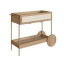 Ver imagem 5 de Carrinho Bar 1 Gaveta 110cm com Porta Taças Palhinha Pé Metal Oslo Bege/Hanover/Dourado