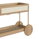 Ver mais imagens de Carrinho Bar 1 Gaveta 110cm com Porta Taças Palhinha Pé Metal Oslo