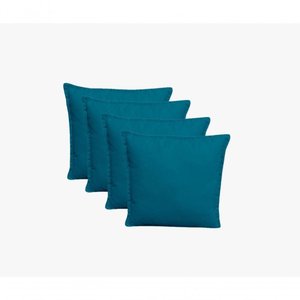 Kit 4 Almofadas Decorativas Cheias com Ziper Suede Azul Claro