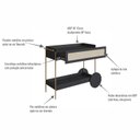 Ver imagem 6 de Carrinho Bar 1 Gaveta 110cm com Porta Taças Palhinha Pé Metal Oslo Preto/Nero/Dourado