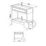 Carrinho Bar 1 Gaveta 110cm com Porta Taças Palhinha Pé Metal Oslo - 4