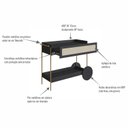 Ver imagem 6 de Carrinho Bar 1 Gaveta 110cm com Porta Taças Palhinha Pé Metal Oslo