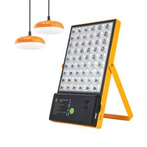 Luz de Emergência com Painel Solar 28w:laranja