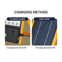 Luz de Emergência com Painel Solar 28w:laranja - 2