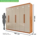 Ver imagem 3 de Guarda-roupa Casal 6 Portas 4 Gavetas Atlanta 