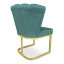 Ver imagem 4 de Poltrona Flor Veludo Azul Turquesa Base Metálica Industrial Dourado - Pallazio