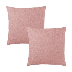 Kit 2 Capas para Almofada em Bouclé Quadrada Várias Cores Cor:rose