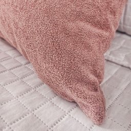 Kit 2 Capas para Almofada em Bouclé Quadrada Várias Cores Cor:rose - 5