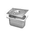 Ver imagem 1 de Cuba Gastronômica em Inox Gn 1/9x100 mm 900 ml + Tampa 1/9 Inox sem Abertura Originais Zahav 1/9x100