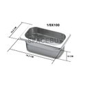 Ver imagem 2 de Cuba Gastronômica em Inox Gn 1/9x100 mm 900 ml + Tampa 1/9 Inox sem Abertura Originais Zahav 1/9x100