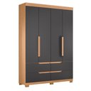 Ver imagem 4 de Guarda Roupa Solteiro Doble 04 Portas e Cômoda Mobi Freijo Titanium - Móveis Albatroz