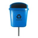 Ver imagem 5 de Cesto Individual Lixeira Coleta Seletiva 40 Litros Com Poste:Cinza