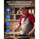 Ver imagem 7 de Amzchef Cooktop de Indução 2 Bocas com Plug 1800w, 9 Níveis de Potência